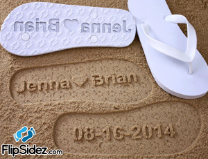FlipSidez custom imprint sandals weddings