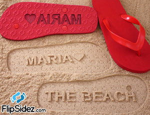 FlipSidez sand print flip flops personalized