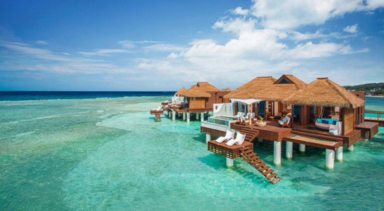 Overwater Bungalows at Sandals Royal Caribbean in Jamaica