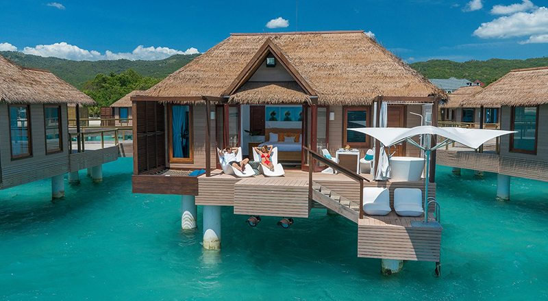 overwater villas at sandals south coast jamaica all inclusive resort