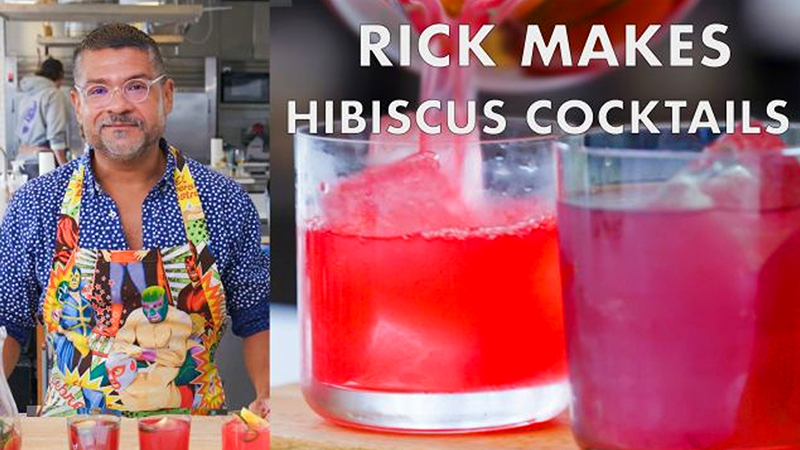hibiscus colada mixed cocktail