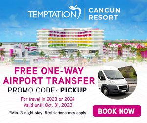 temptation cancun resort free one-way airport transfer mexico all-inclusive hotel deals